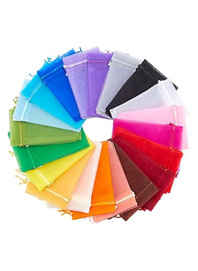 200pcs 4x6 Inch Organza Bags 20 Color Sheer Gift Bags with Drawstring Organza Jewelry Bags Chiffon Bags Candy Bags Pouches for Wedding Easter Party Festival Favor Gift Bags  - Image 2