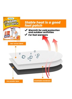 ERAYCEE Foot Warm Patch 6 PCS Safe And Adhesive Heat Patch  Feet Warmers For On-The-Go Warmth For Outdoor Activities Skiing Hiking Heating Patch Winter Body Warmer  - Image 2