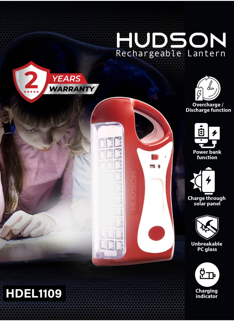 Hudson - Emergency Rechargeable Lantern Assorted  HDEL1109 - Image 1