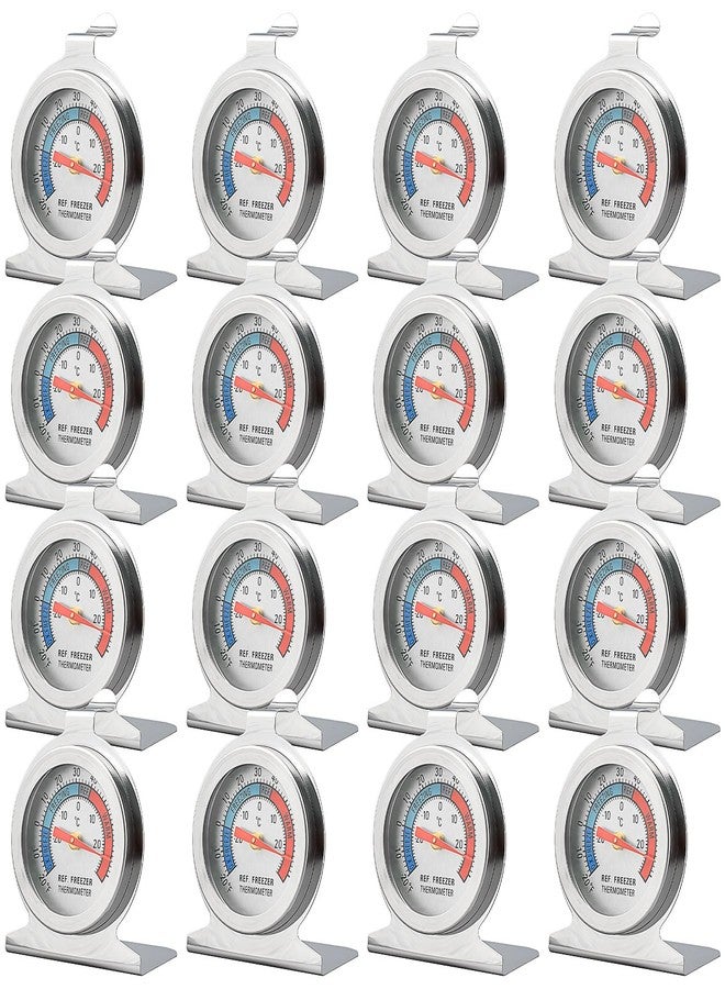 KisSealed 16 Pack Refrigerator Thermometer Large Dial Freezer Thermometer Classic Series Fridge Alarm Thermometer Internal Temperature Gauge for Fridge Freezer Cooler - Image 1