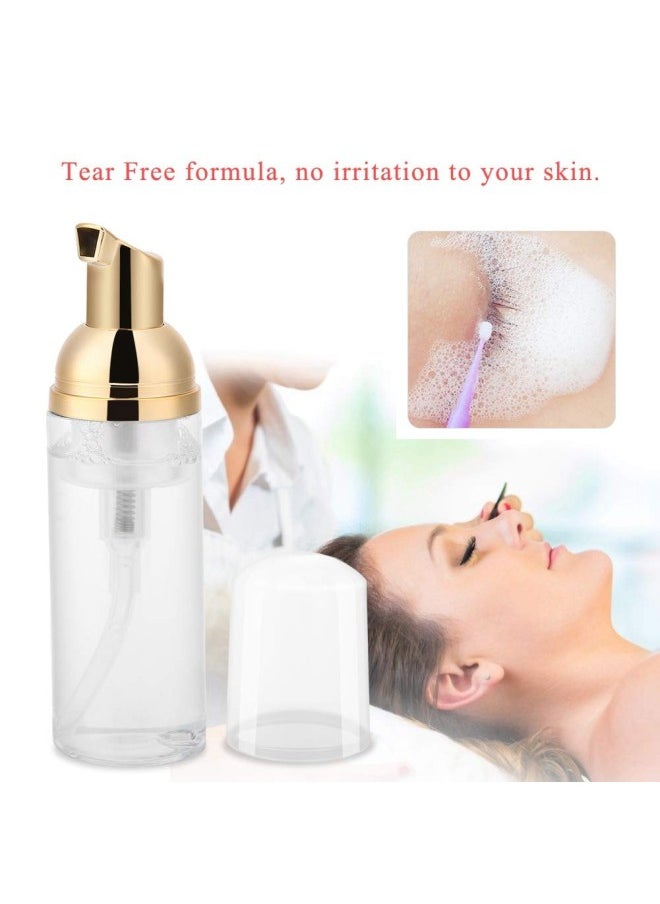 klarako - Eyelash Extension Cleanser - Foaming 60 ML Eyelid Foaming Cleanser Lash Foam Shampoo for Extensions Safe For Daily Use, False and Natural Eyelash (Transparent bottle) - Image 1