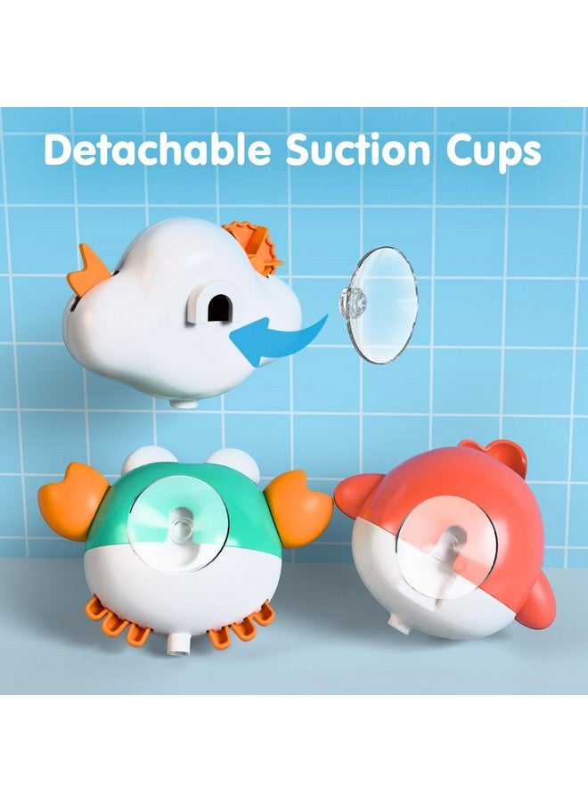 iPlay, iLearn Baby Bath Toy for Toddlers 1-3, Kids Bathtub Water Toy Set 6 8 9 12 Month W/ Shower Cup, Crab, Bird, Cloud & Wind Up Boat, Infant Fun Summer Pool Birthday Gift 2 3 4 Year Old Boys Girls - Image 5