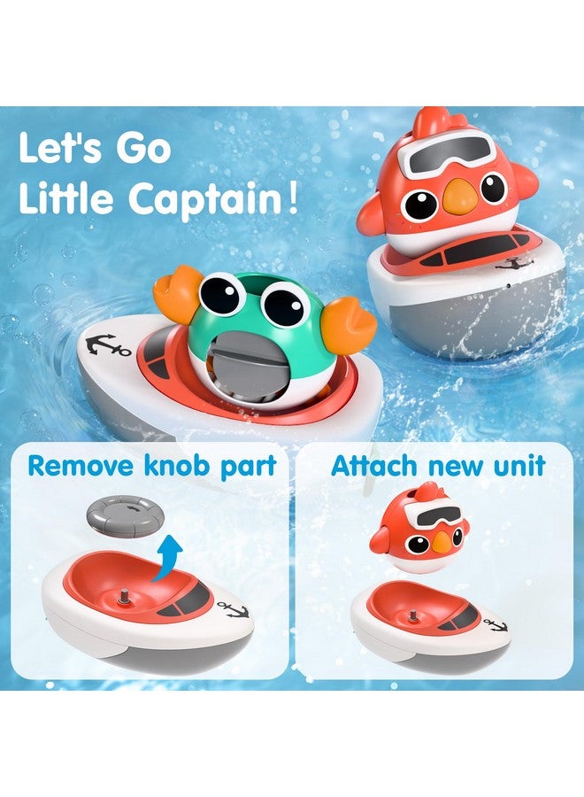 iPlay, iLearn Baby Bath Toy for Toddlers 1-3, Kids Bathtub Water Toy Set 6 8 9 12 Month W/ Shower Cup, Crab, Bird, Cloud & Wind Up Boat, Infant Fun Summer Pool Birthday Gift 2 3 4 Year Old Boys Girls - Image 3