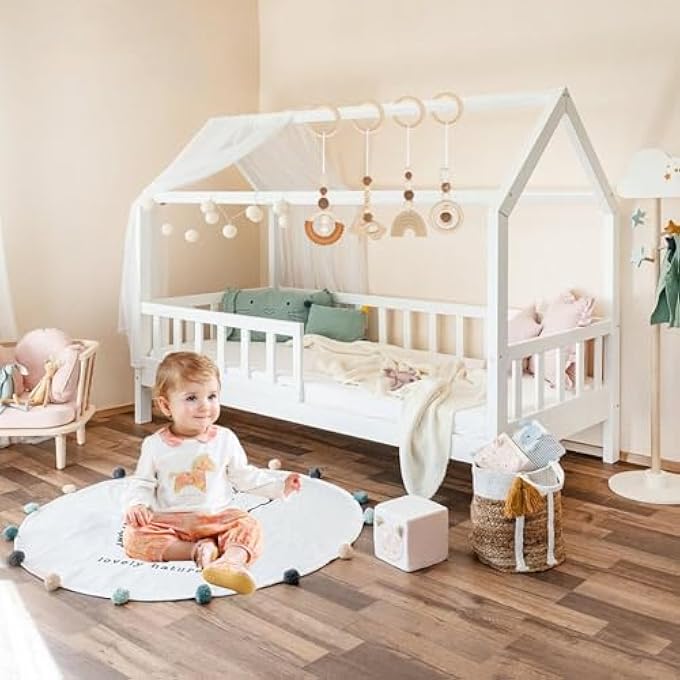 PACK OF 4 PLAY ARCH BABY TOYS FROM 0 MONTHS, GYM PLAY ARCH BABY WOODEN PENDANT, PLAY ARCH BABY TOYS FOR BABY SEAT, PRAM, CAR SEAT TOY (BROWN) - Image 4