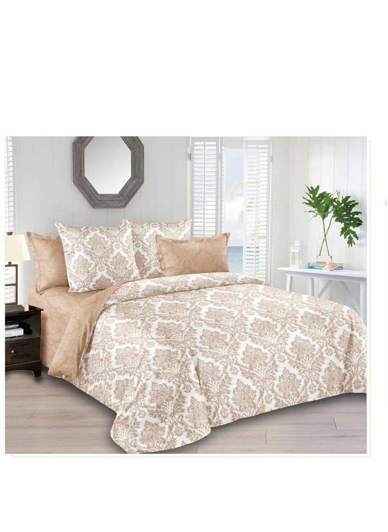 Generic 4-Piece Single Size Duvet Cover Set – cotton Bedding Set with Duvet Cover, Fitted Sheet, and 2 Pillowcases -160x210cm 