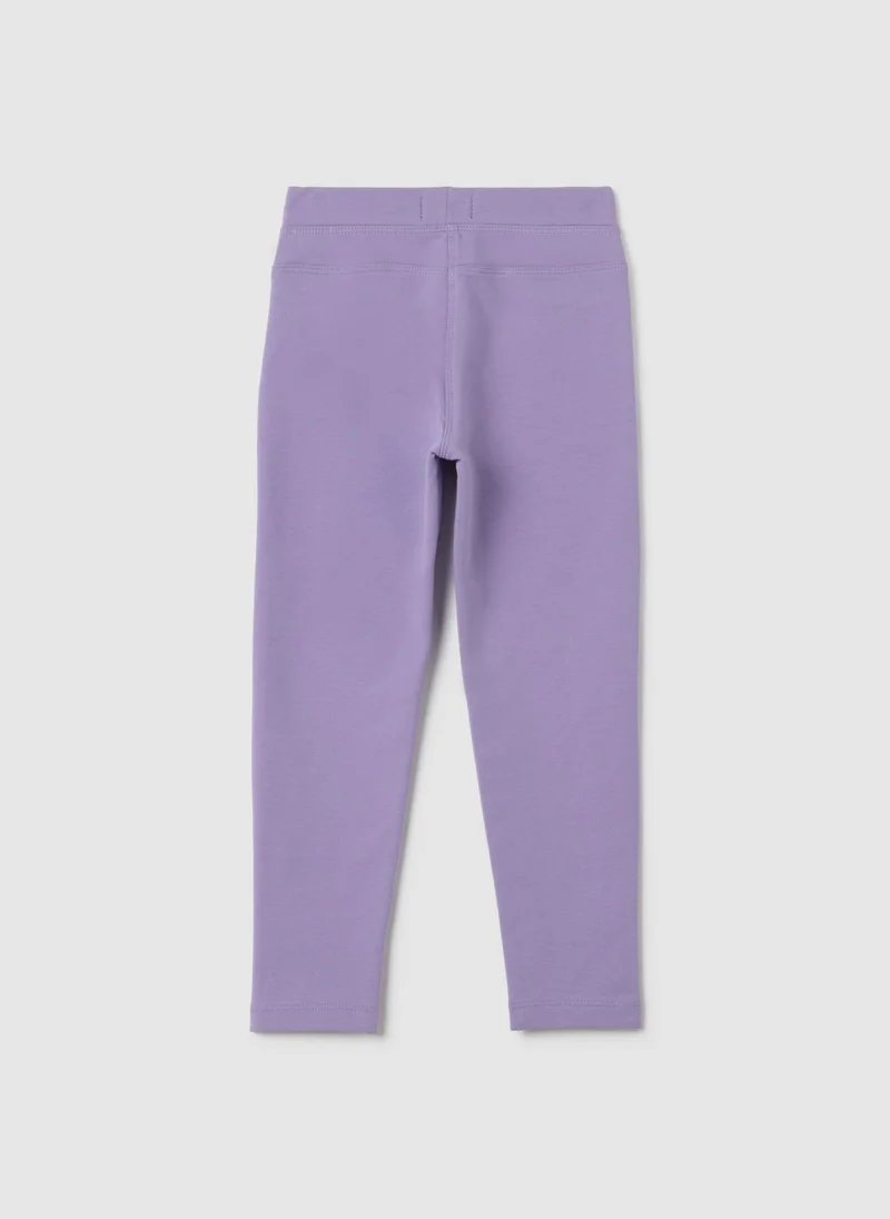 Ovs OVS Girls' Purple Slim Fit Cotton Leggings