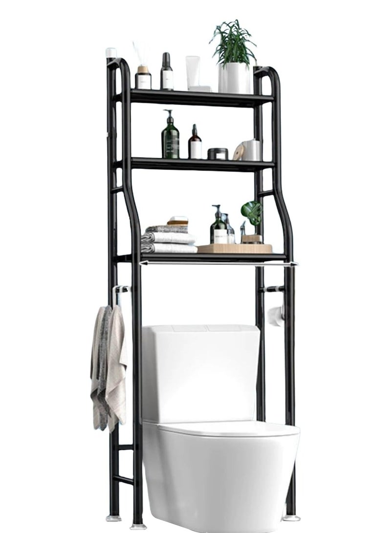 INFLUX Toilet Storage Rack, 3-tier Bathroom Storage Shelf, Bathroom Organizer Shelf Over Toilet, Easy To Assemble, No Drilling Toilet Organizer, Bathroom Space Saving Shelf - Image 1