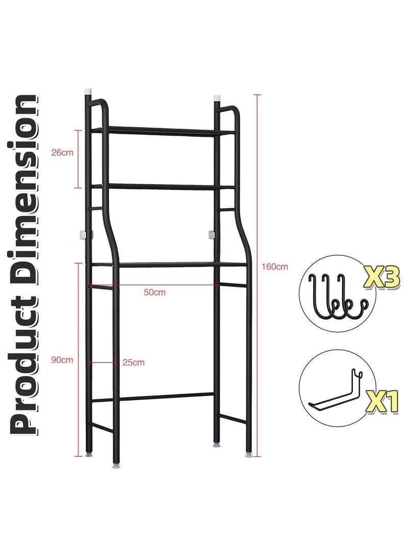 INFLUX Toilet Storage Rack, 3-tier Bathroom Storage Shelf, Bathroom Organizer Shelf Over Toilet, Easy To Assemble, No Drilling Toilet Organizer, Bathroom Space Saving Shelf - Image 2