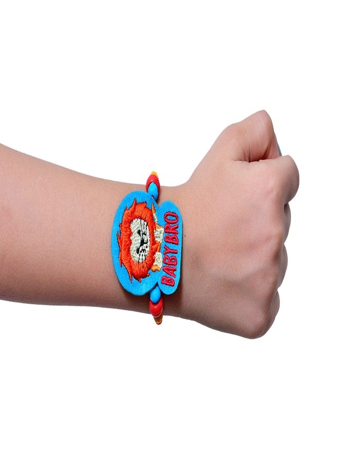MASQ by Q-One Designer Rakhi Combo Set with Roli Chawal & Moli for Kids (Pack of 5) | Embroidered Handcrafted Raksha Bandhan Bracelet for Brother-Sister - Image 2