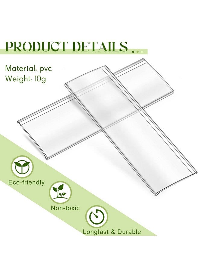 Cindeer 72 Pieces Shelf Tag Label Holders Adhesive Wire Self Label Holder Clear Plastic Shelf Tag Holders Price Tag Holder For Supermarket School Library Bookshelves Mailbox Storage Bins (4 X 1 Inch) - Image 4