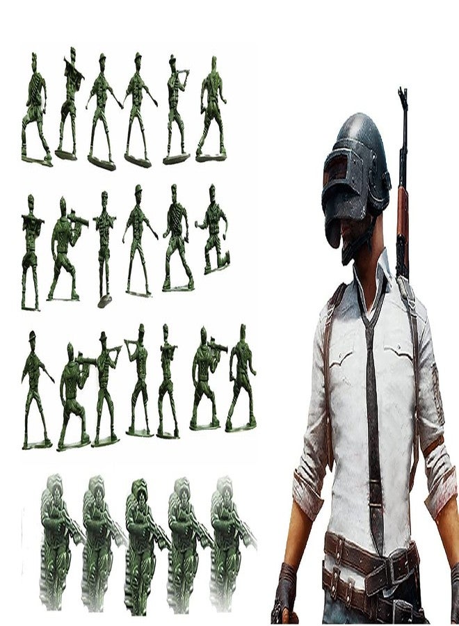 BITONA® 20 Piece Plastic Army Toys Soldiers Set for Kids Playing Model Making Educational Purpose - Image 1