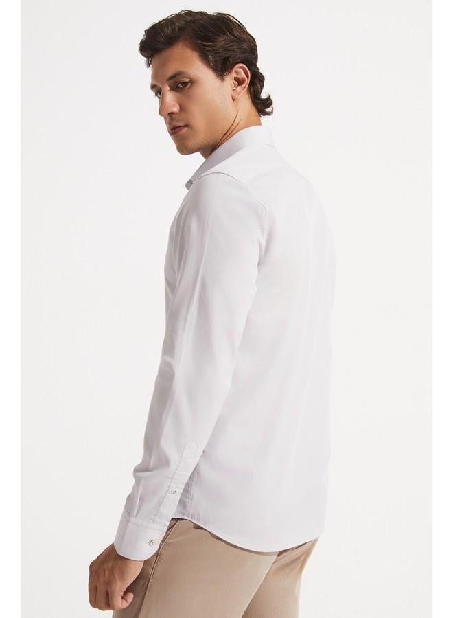 جون قميص رجالي بأكمام طويلة بقصة ضيقة - رمادي فاتح - حصري لشهر يونيو - Image 5