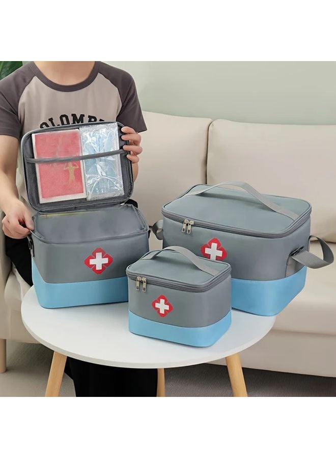 Red And White Portable Large Capacity First Aid Kit Bag Polyester Emergency Medical Organizer For Home Travel Outdoor - Image 5