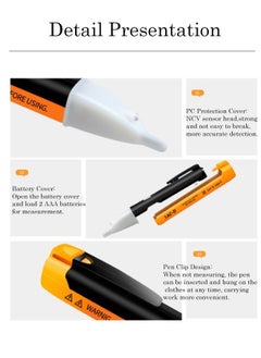 ANENG Smart Non-contact Voltage Pen, Voltage Tester & Audible Beeper&Flashing LED, Voltage Detection Range 90 V to 1000 V AC Yellow  - Image 5