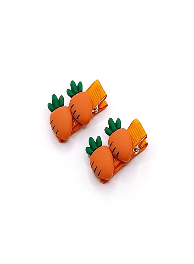 BBTDIN Easter Carrot Hair Clips Baby Girls Rabbit Carrot Hair Pin Easter Bunny Carrot Clips JHE54 (4 Pcs-Set A) - Image 2