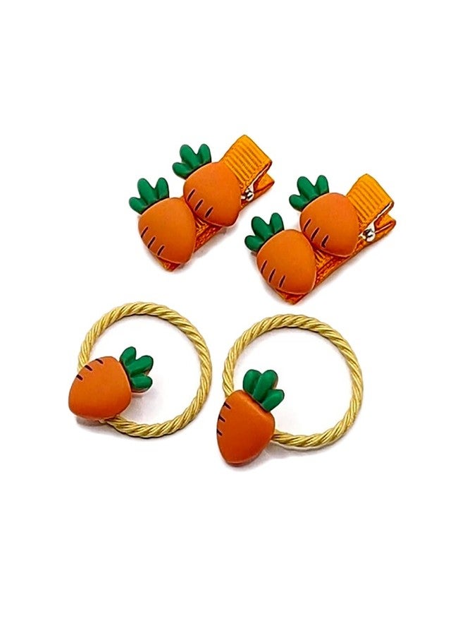 BBTDIN Easter Carrot Hair Clips Baby Girls Rabbit Carrot Hair Pin Easter Bunny Carrot Clips JHE54 (4 Pcs-Set A) - Image 1