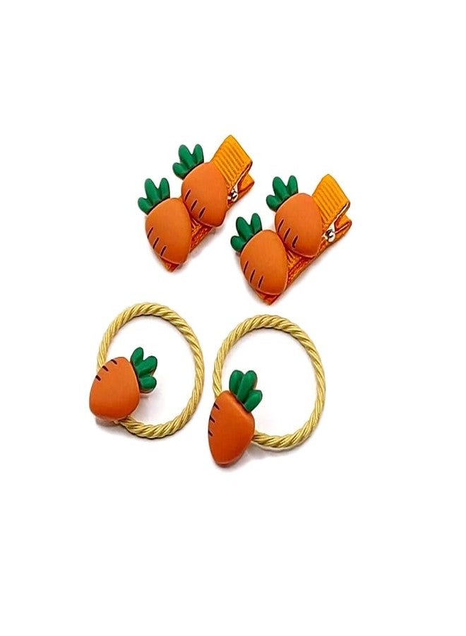 BBTDIN Easter Carrot Hair Clips Baby Girls Rabbit Carrot Hair Pin Easter Bunny Carrot Clips JHE54 (4 Pcs-Set A) - Image 4