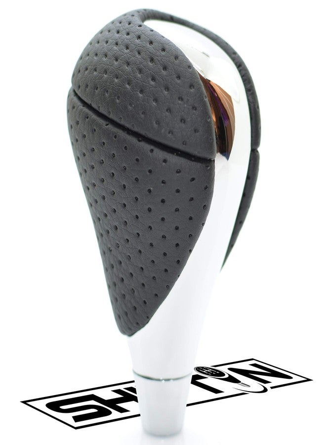 SHIFTIN Gear Shift Knob Stick Shifter for Lexus ES300h ES350 GS300 GS350 GS430 GS450h GS460 is-F IS250 IS300 IS350 LS460 LS600h RX350 RX450h (Punched Black Leather/Chrome) - Image 4