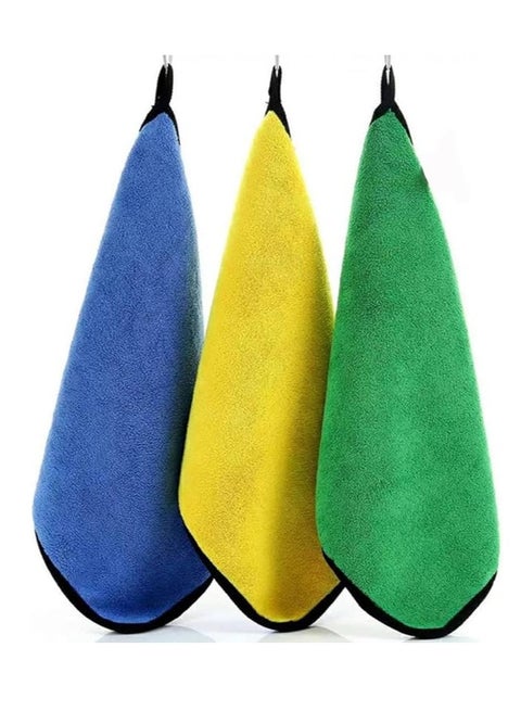 3-Pack Extra Thick Microfiber Car Drying Towels – Super Absorbent, Lint-Free, Double-Sided Plush Towels for Car Detailing, Windows, Screens, & Kitchen Cleaning