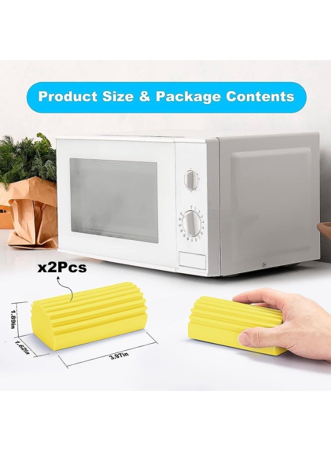 4 Pack Damp Clean Duster, Magic Sponge Eraser for Household Cleaning, Reusable Dusting Supplies for Dishes, Blinds, Glass, Baseboards u0026 Faucets - Image 2