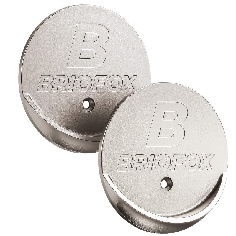 BRIOFOX Shower Curtain Rod Holder 3M Adhesive Heat Resistant Waterproof Max Load 60 lbs Shower Rod Retainer for Wall 2 Pack Nickel Rod Not Included