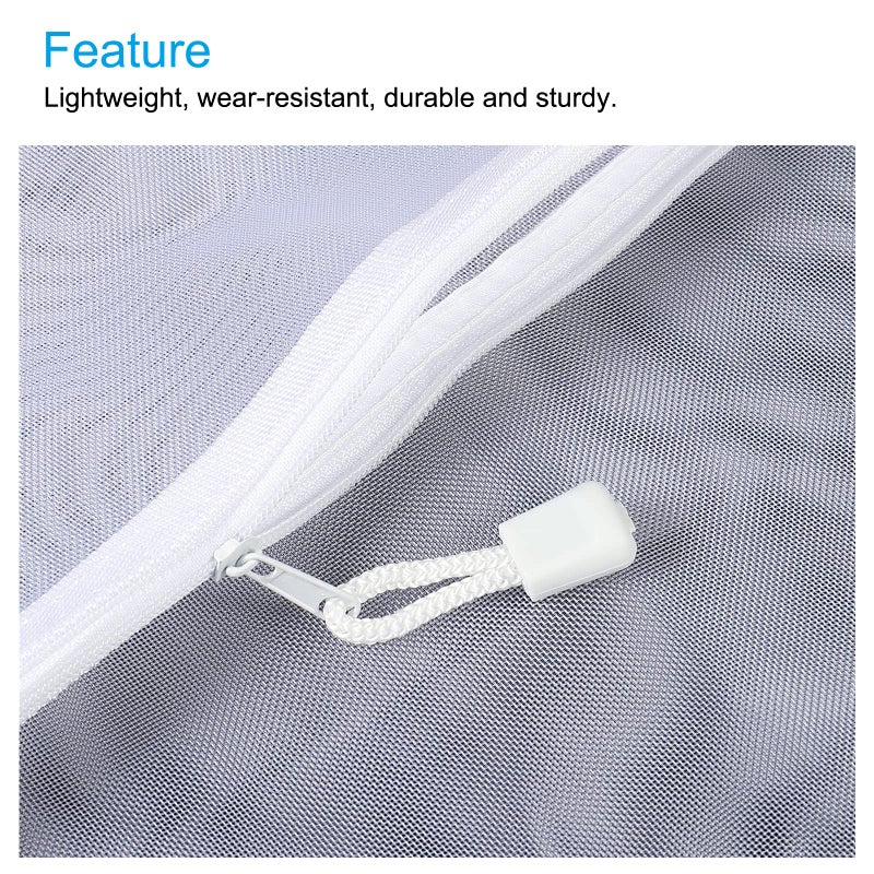 MECCANIXITY Mesh Zipper Bags, A4 Nylon Zip Pouch Pencil Case Storage Pockets for Travel Office Accessories, White Pack of 6, White, A, Travel - Image 4