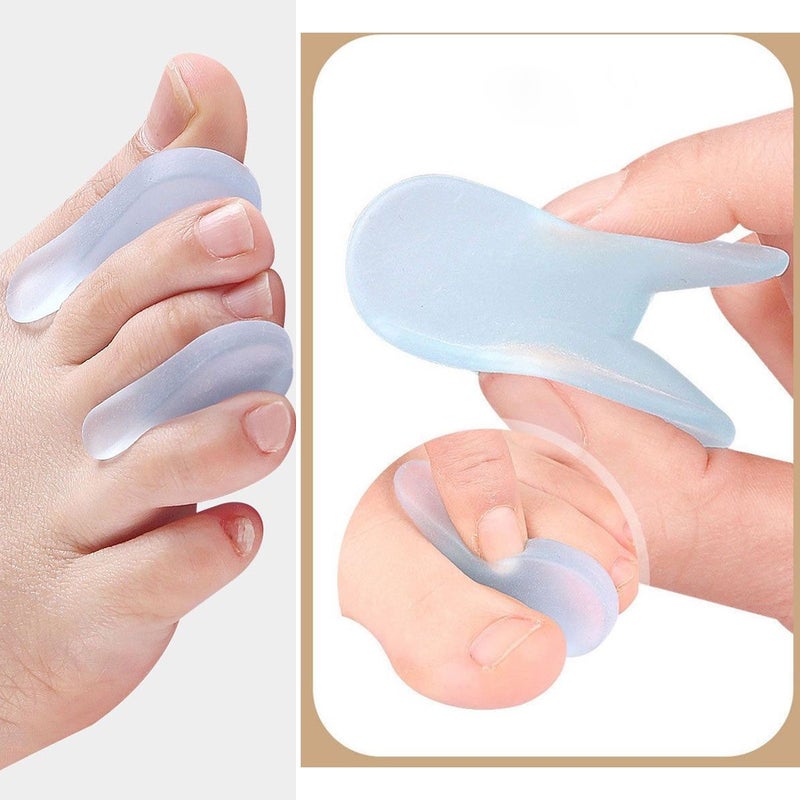 8 Pieces Gel Toe Separators Soft Silicone Unisex Transparent Blue - Image 2