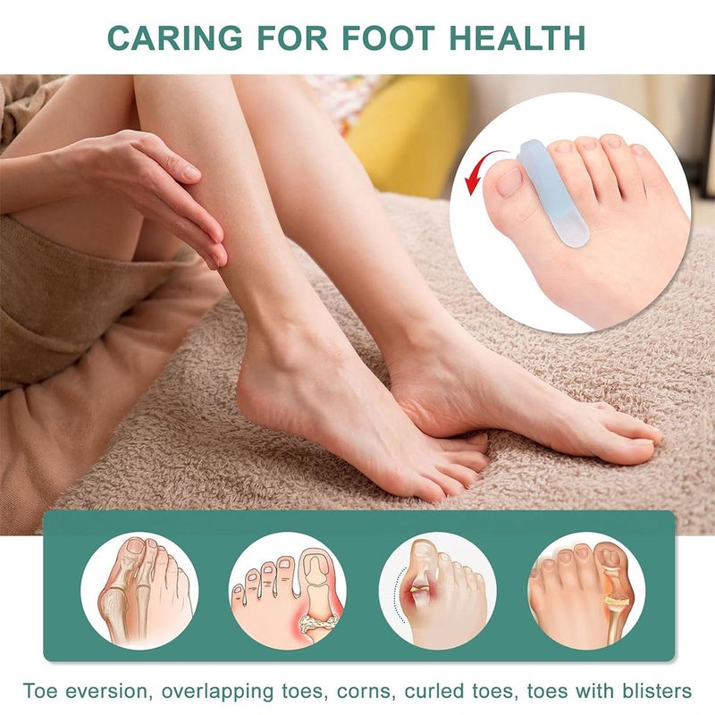 8 Pieces Gel Toe Separators Soft Silicone Unisex Transparent Blue - Image 5