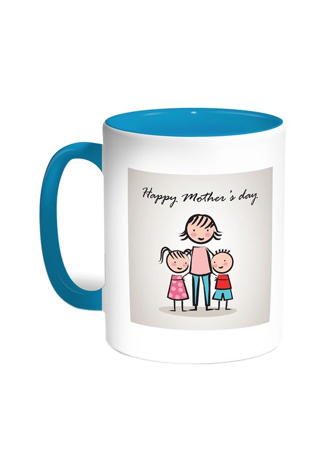 RKN Happy Mother's Day Printed Coffee Mug Turquoise/White 11ounce - Image 1