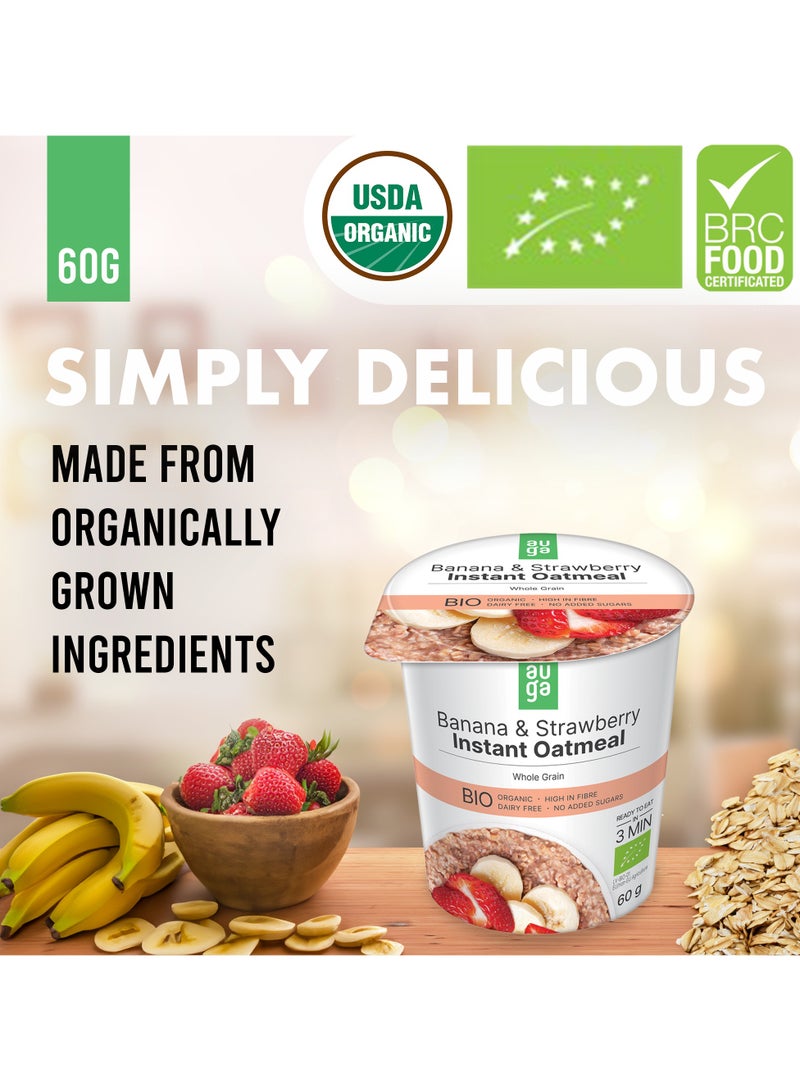 Auga Organic Banana And Strawberry Wholegrain Oatmeal Porridge  - Image 2