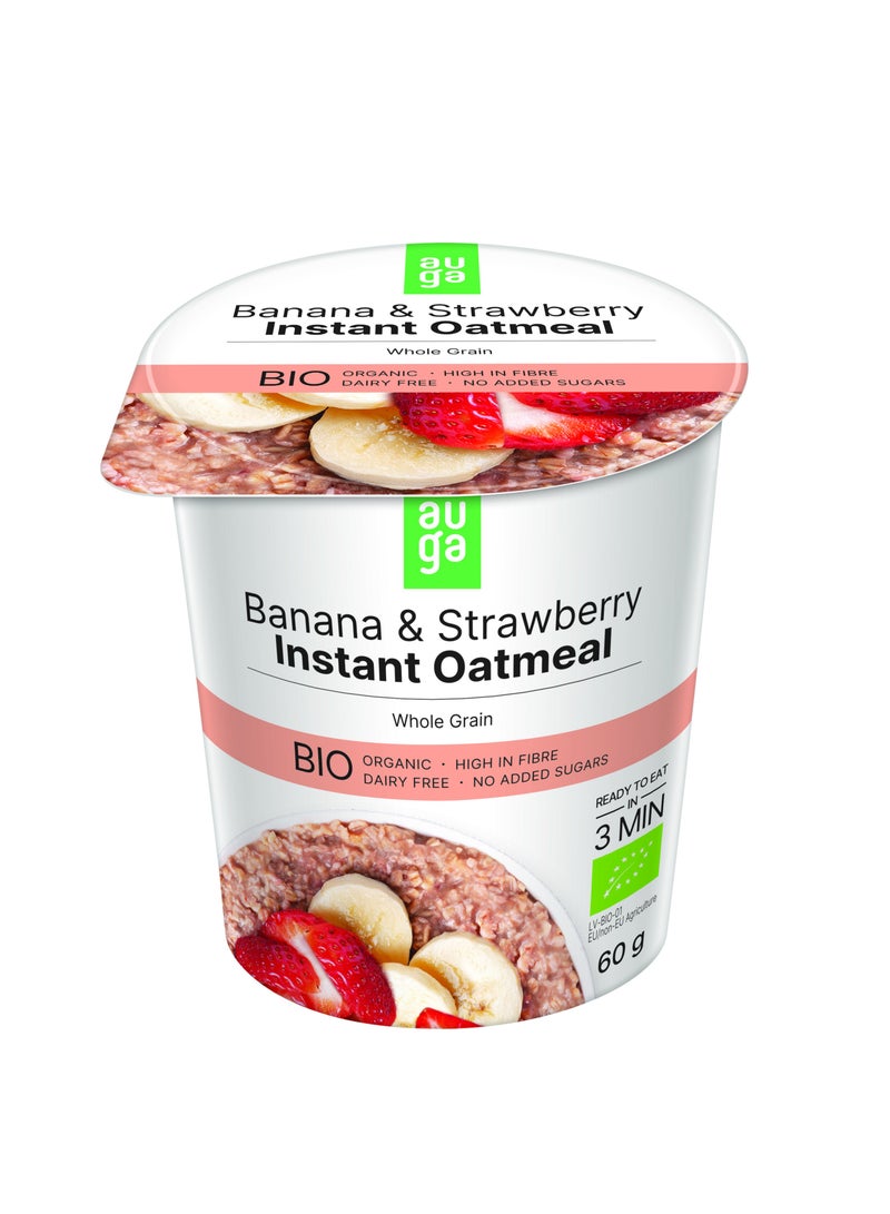 Auga Organic Banana And Strawberry Wholegrain Oatmeal Porridge  - Image 1