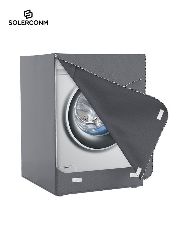 Solerconm Washer Dryer Cover for Front Load Washing Machine, Waterproof & Dustproof Washing Machine Cover, 27×33×39 in (69×84×99 cm), Gray - Image 1