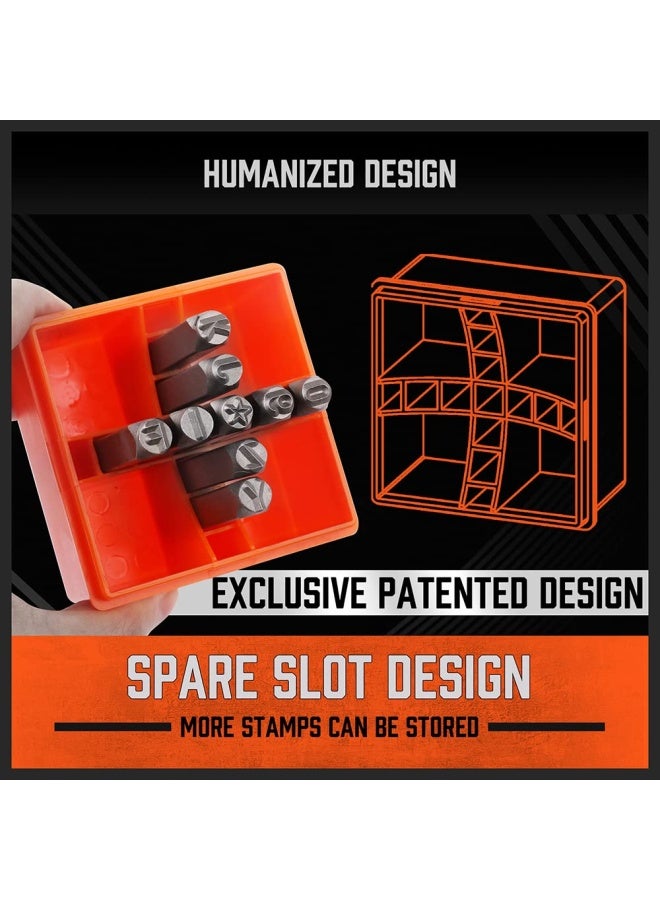 HORUSDY مجموعة طوابع الأرقام والحروف 37 قطعة 1 4 6 مم A-Z 0-9 نجوم مثقاب مثالي لطباعة المعادن مجموعة طباعة بلاستيك خشب جلد - Image 5