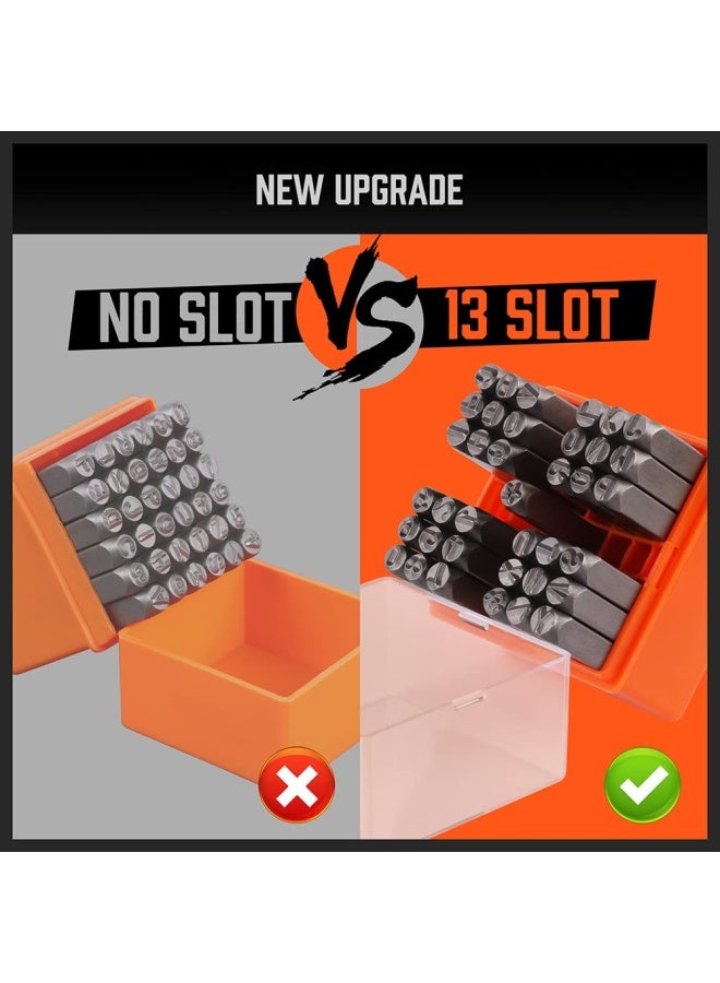 HORUSDY مجموعة طوابع الأرقام والحروف 37 قطعة 1 4 6 مم A-Z 0-9 نجوم مثقاب مثالي لطباعة المعادن مجموعة طباعة بلاستيك خشب جلد - Image 2