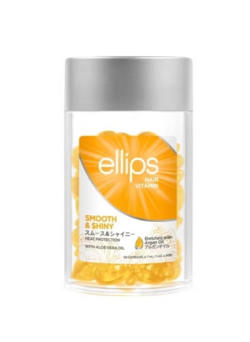 Ellips Hair Vitamin Smooth & Shiny 50 Capsules Hair Heat Protectant Oil for Frizzy Hair With Vitamin B5