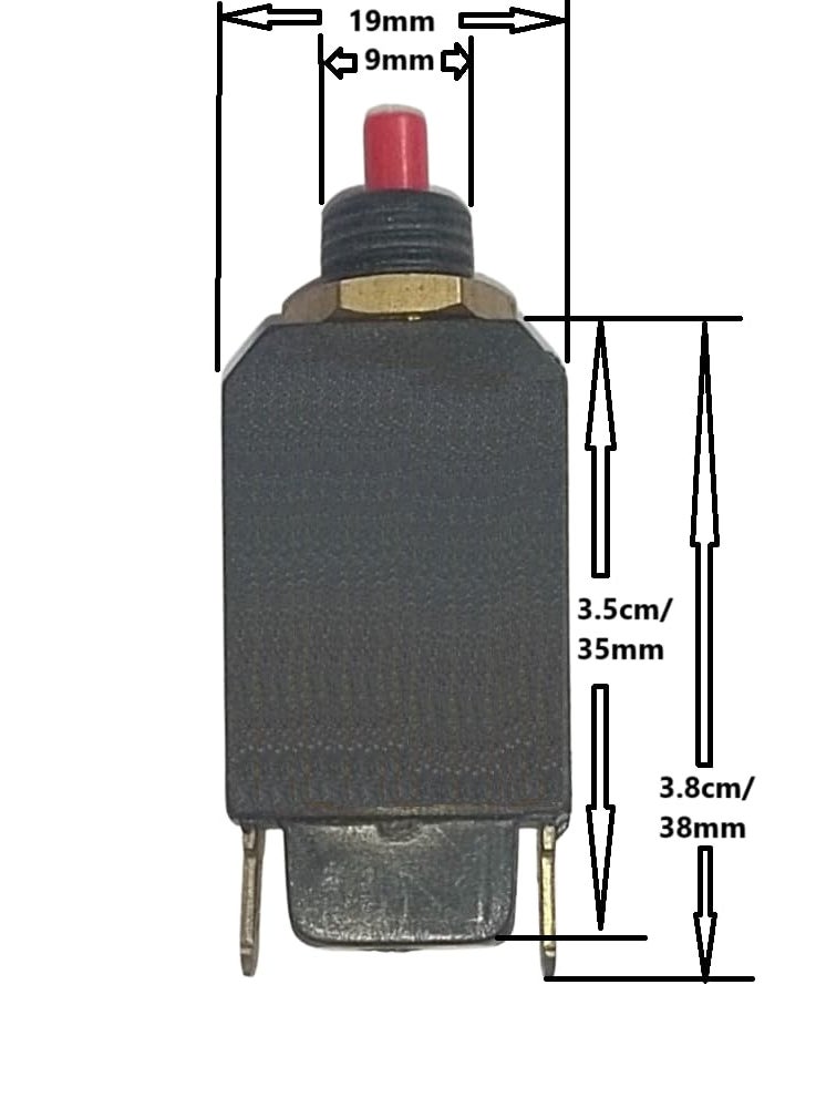 VAHISSH LIFE INC 5 Five Nos of 8 Amps Vertical Mini Circuit Breaker Thermal Overload Protector AC 125250V 8A Push Button Reset 8Amp Load Switch PCB Mount  - Image 2