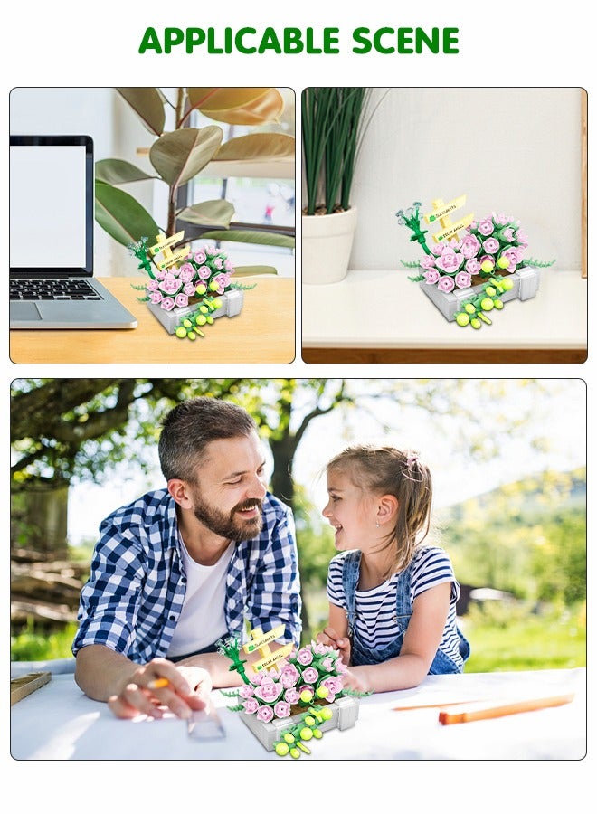 GROIC Mini Succulents Bonsai Bricks Bonsai Model, Simulation Succulent Plant Set, Creative DIY Flower Particle Botanical Collection Construction Building Blocks Toy - Image 3