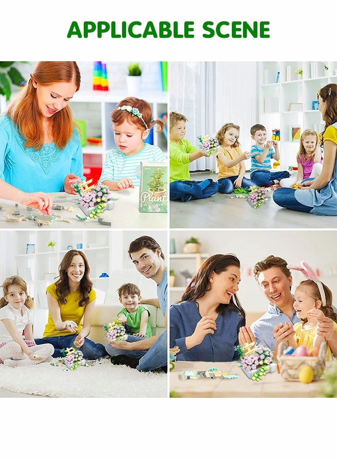 GROIC Mini Succulents Bonsai Bricks Bonsai Model, Simulation Succulent Plant Set, Creative DIY Flower Particle Botanical Collection Construction Building Blocks Toy - Image 4