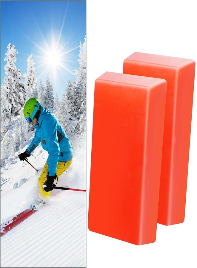 SFNSM Snowboard and Ski Wax, Snow Block Wax Ski and Snowboard Racing Wax Universal Snowboarding Wax for Protecting The Ski and Snowboard Accessories（2 Pack, Red - Image 1