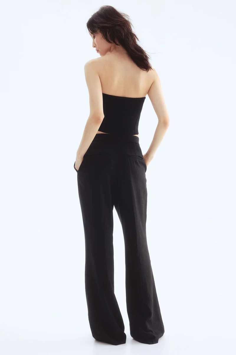 H&M Bootcut linen-blend trousers