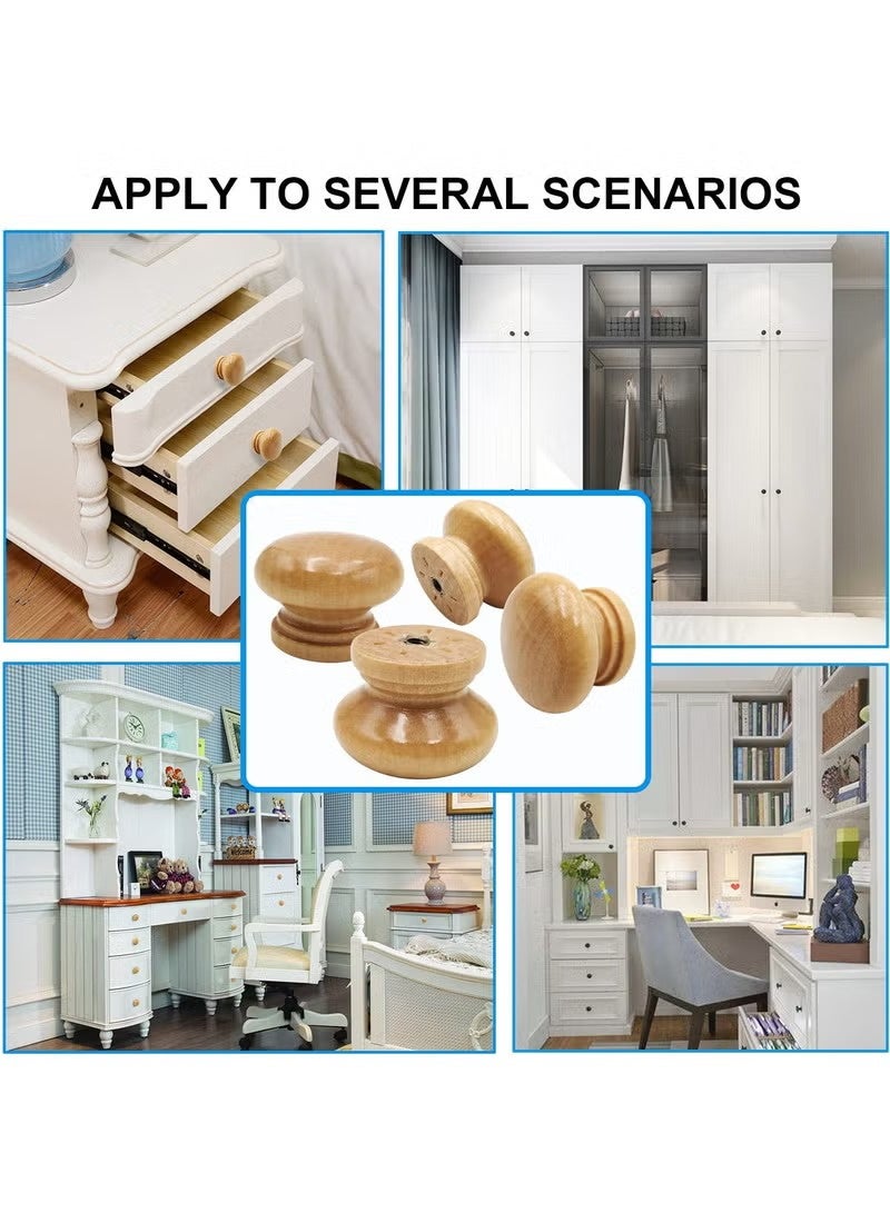 Sakina 12 Pack Wooden Cabinet Knobs, Drawer Pulls /Drawer Handlewith Screws, for Wardrobe, Cupboard, Dresser, Desk, TV Cabinet - Image 4