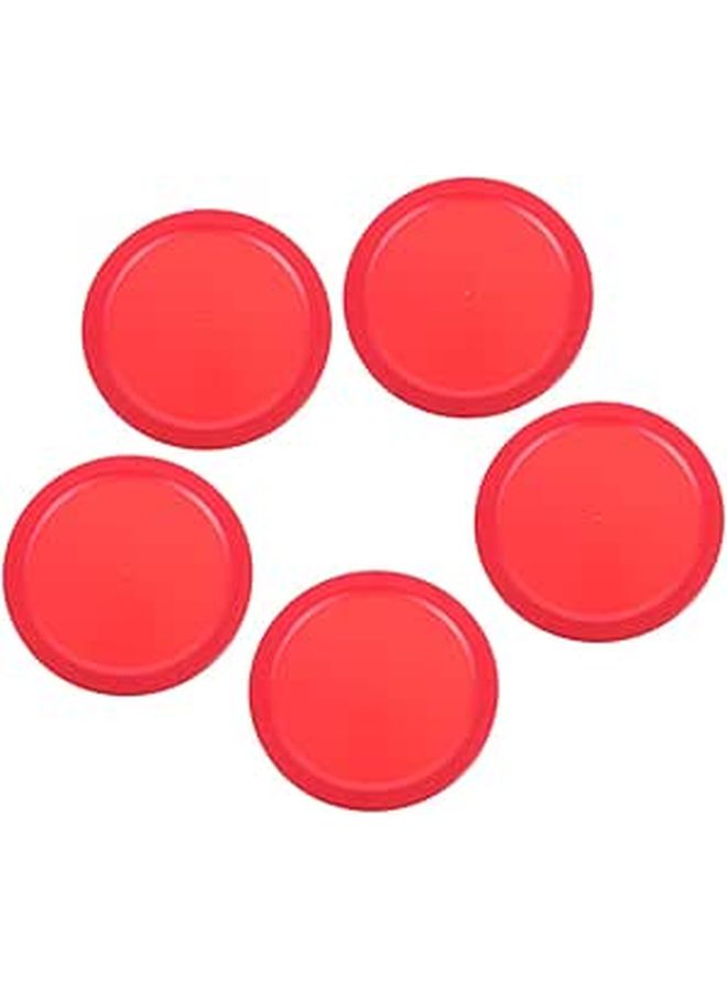 5 Pcs Heavy Duty Replacement Air Hockey Pucks Red for Tabletop Games Compatible with Various Game Tables