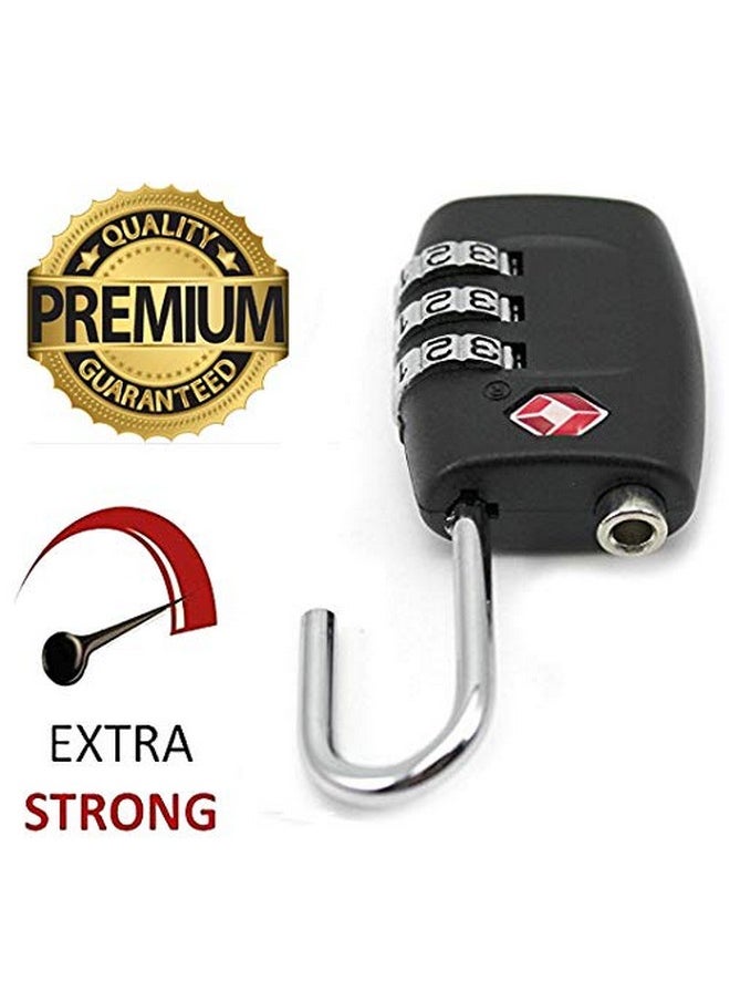 DOCOSS - DOCOSS-Set of 2-331-METAL TSA Lock 3 Digit for Luggage Bag International Number Password Travel Locks(Muliti-Color) - Image 1