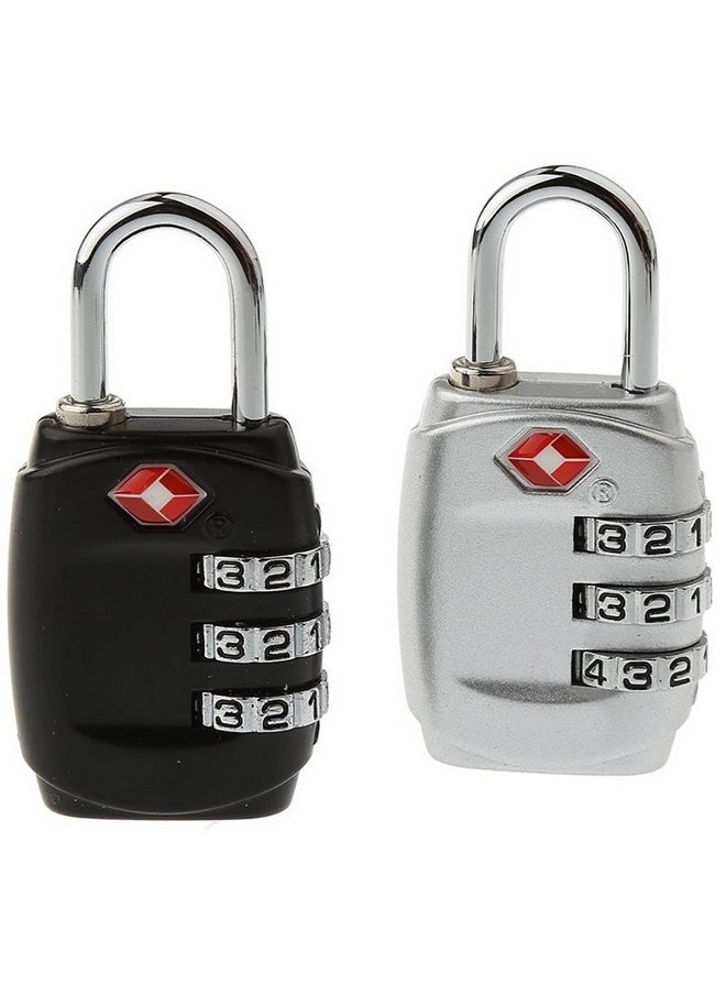 DOCOSS - DOCOSS-Set of 2-331-METAL TSA Lock 3 Digit for Luggage Bag International Number Password Travel Locks(Muliti-Color) - Image 1
