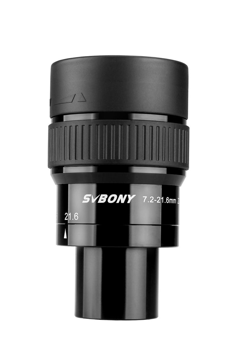 SVBONY - Black 1.25-Inch 7.2-21.6mm Zoom Eyepiece – Wide-Angle Telescope Eyepiece with High-Contrast Optics, Multi-Element Glass, and 18-20mm Eye Relief for Comfortable Viewing - Image 1