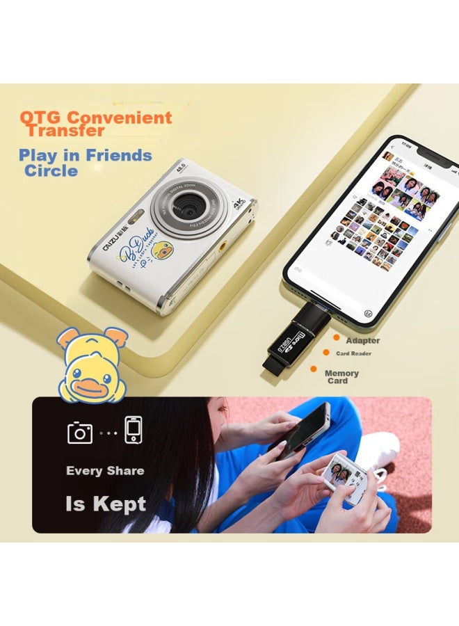 Caizu Little Yellow Duck Dual-camera 6400w Digital Camera, Selfie Vlog Mini Camera, Student Campus Entry-level Camera, Can Transfer Photos To Phone, Replace Ccd Camera - Image 3