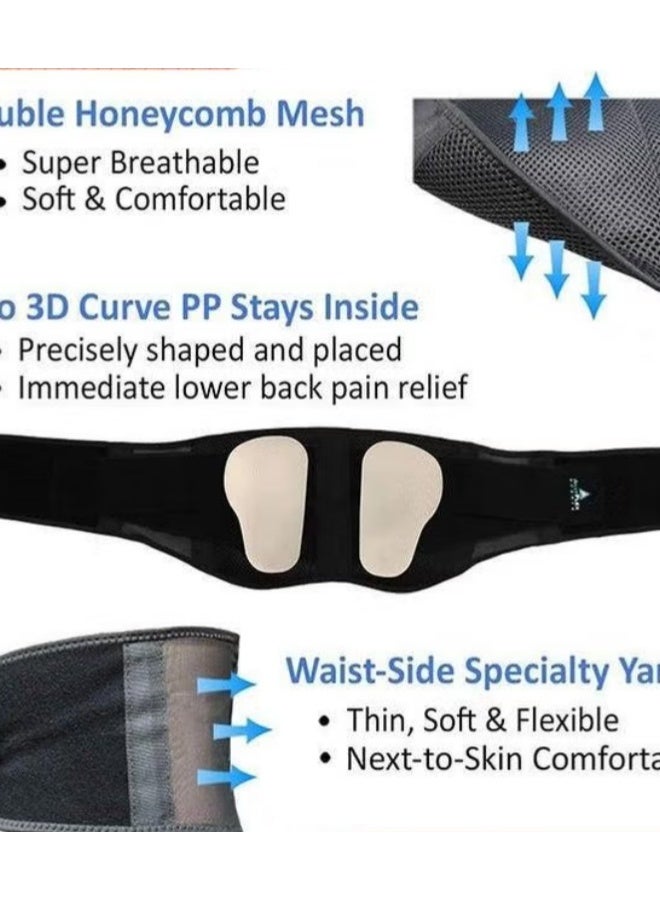EETU Acupressure Kidney Care Belt,Tourmaline Self-Heating Waist Support Belt,Magnetic Field Therapy Lumbar Belt,Lower Back Belt Brace,Adjustable Straps For Pain Relief Sciatica-L - Image 2