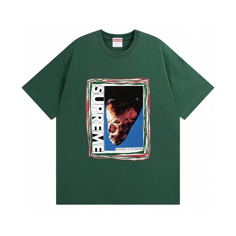 SUPREME 26FW New Trendy SUP American Retro Letter Print All-Match Short Sleeve T-Shirt - Image 1