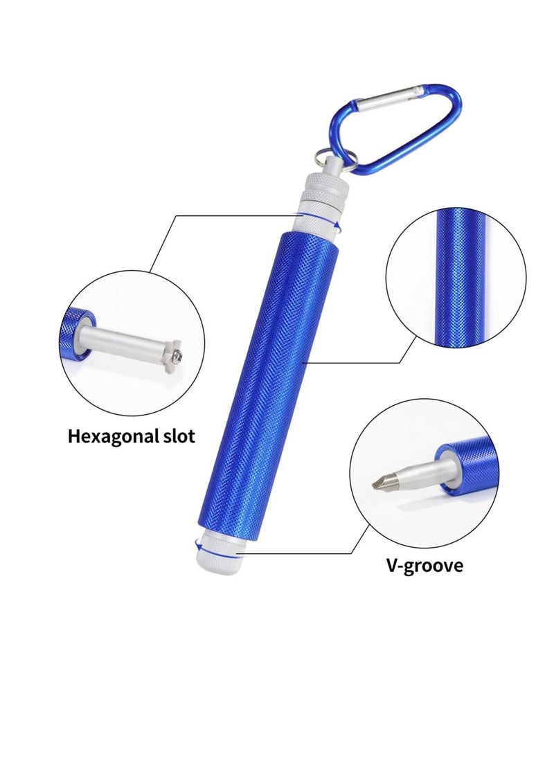 Excefore - Golf Clean Tool Set, Golf Club Groove Sharpener, Re-Grooving Cleaning Tool for Wedges Irons with Magnetic Connection Design (Blue) - Image 1