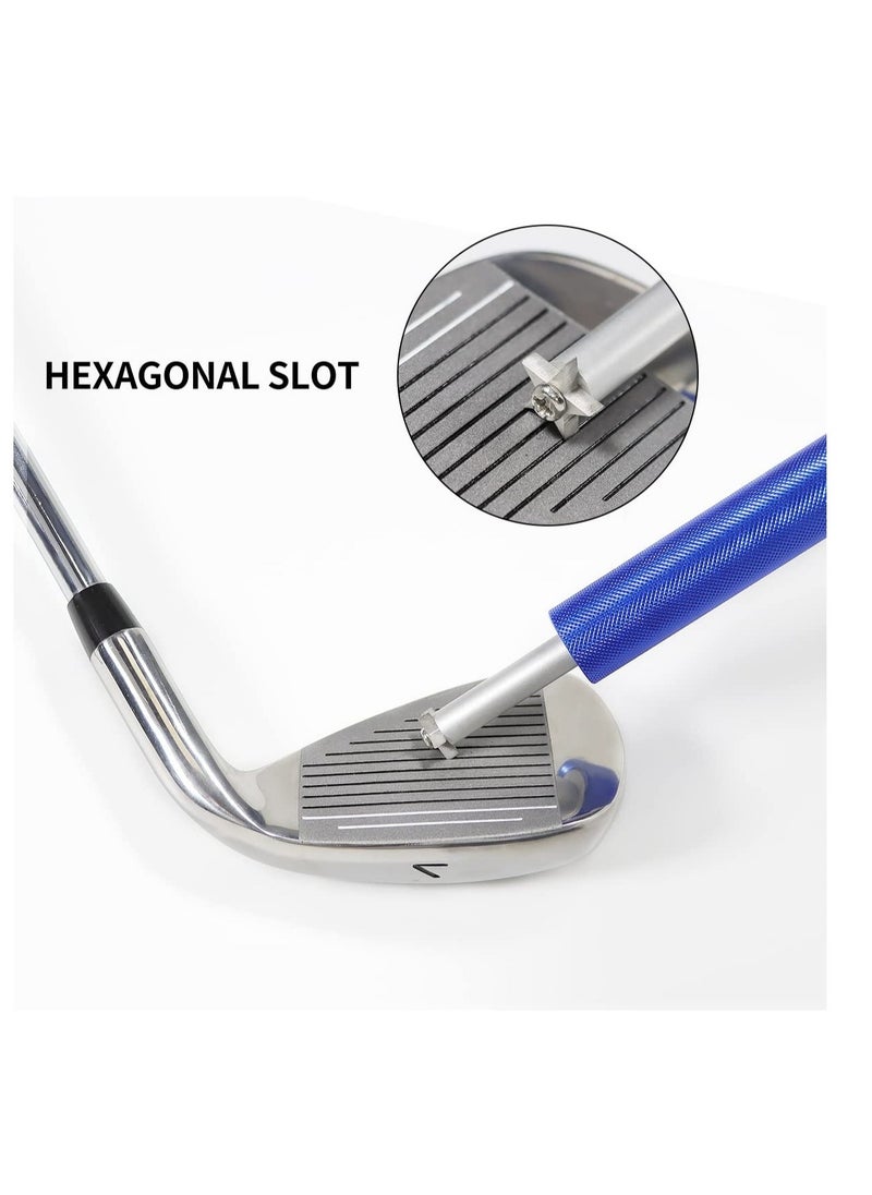 Excefore - Golf Clean Tool Set, Golf Club Groove Sharpener, Re-Grooving Cleaning Tool for Wedges Irons with Magnetic Connection Design (Blue) - Image 1